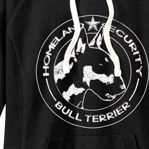 Bull Terrier Homeland Security Watchdog Guard Dog Security Gift Women's Fleece Hoodie