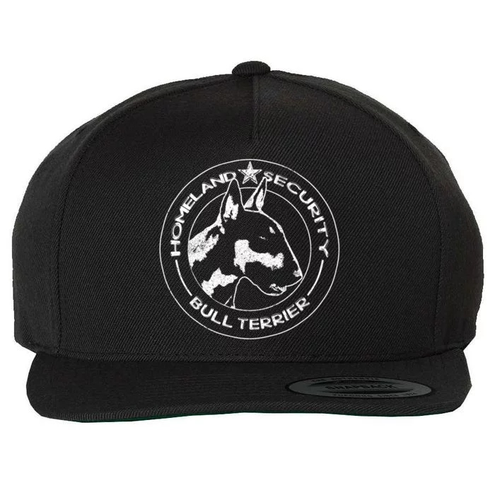 Bull Terrier Homeland Security Watchdog Guard Dog Security Gift Wool Snapback Cap