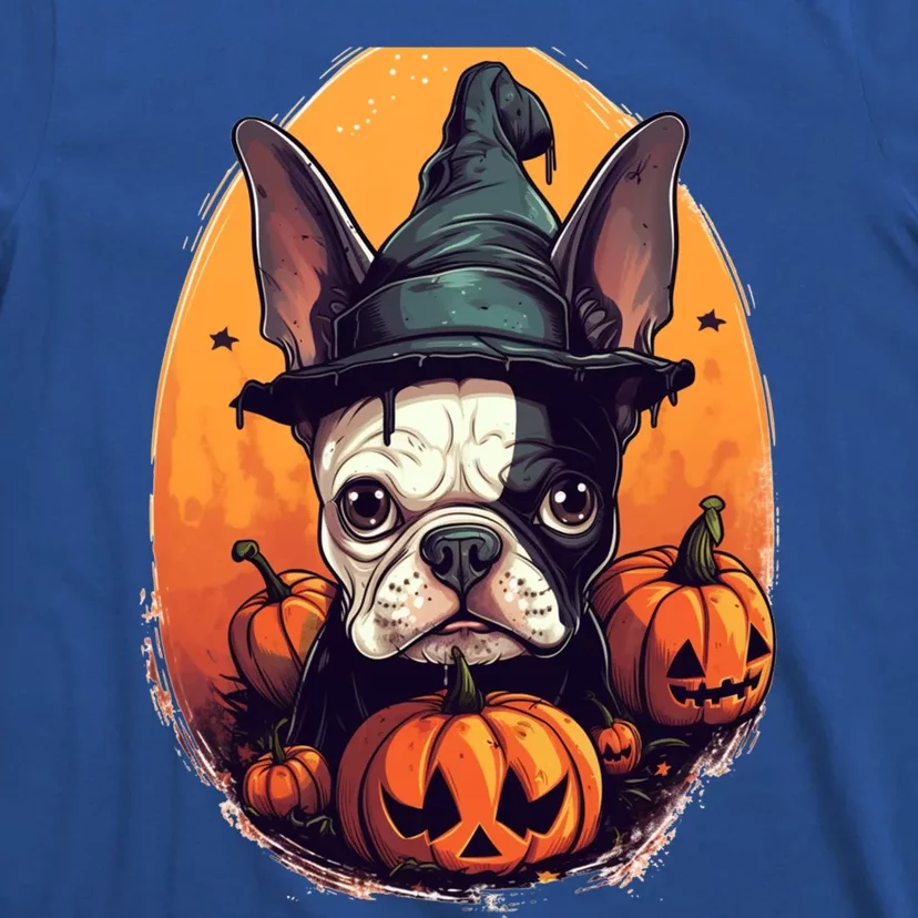 Boston Terrier Halloween Witch Pumpkin Dog Lover Gift T-Shirt