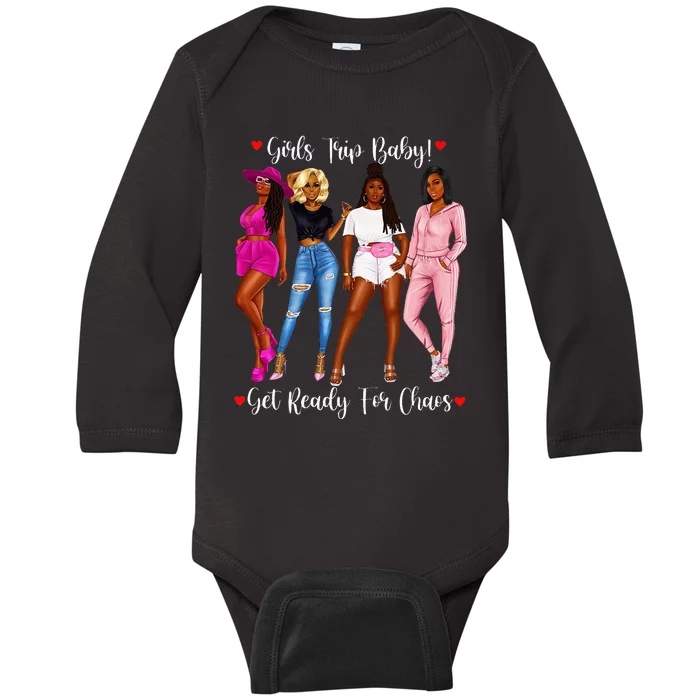 Black Trip Holidays With Friends African Diva Baby Long Sleeve Bodysuit