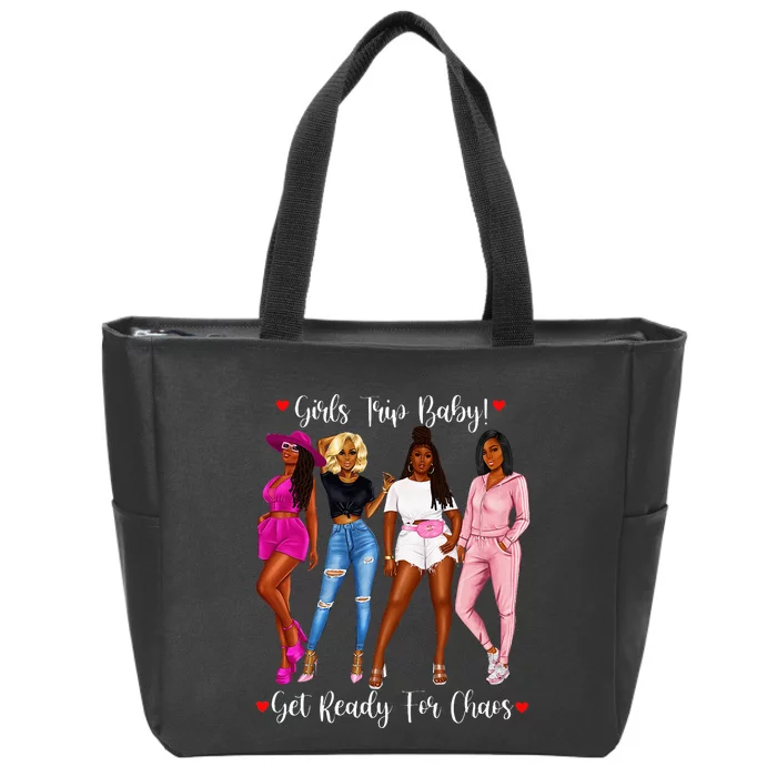 Black Trip Holidays With Friends African Diva Zip Tote Bag