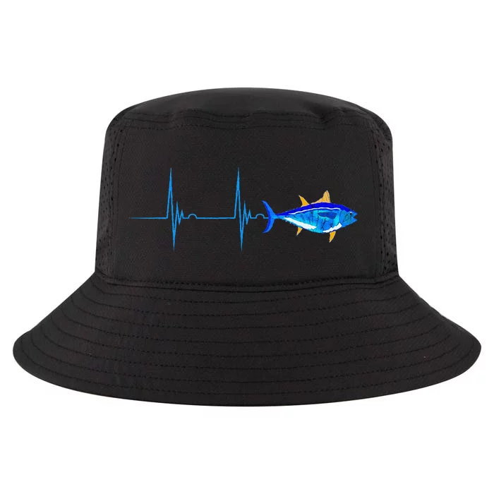 Bluefin Tuna Heartbeat Ekg Pulseline Deep Sea Fishing Cool Comfort Performance Bucket Hat