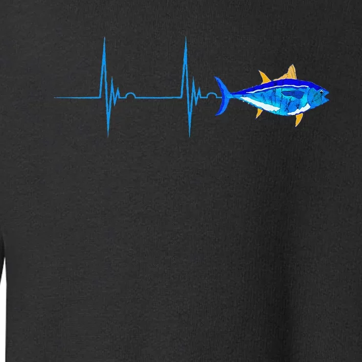 Bluefin Tuna Heartbeat Ekg Pulseline Deep Sea Fishing Toddler Sweatshirt