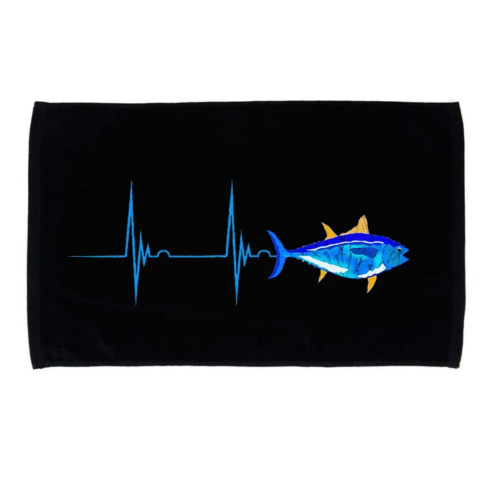 Bluefin Tuna Heartbeat Ekg Pulseline Deep Sea Fishing Microfiber Hand Towel