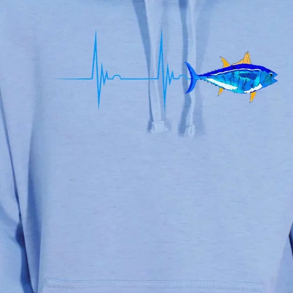 Bluefin Tuna Heartbeat Ekg Pulseline Deep Sea Fishing Unisex Surf Hoodie