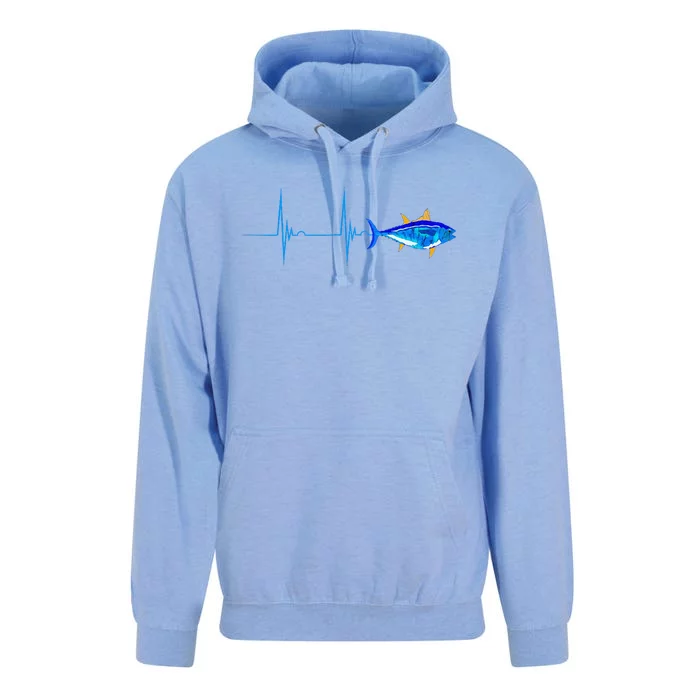 Bluefin Tuna Heartbeat Ekg Pulseline Deep Sea Fishing Unisex Surf Hoodie