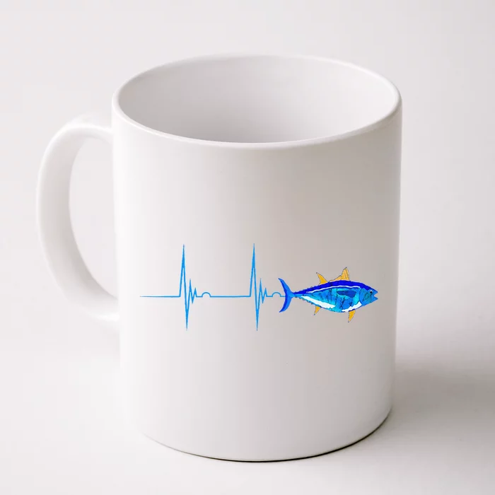 Bluefin Tuna Heartbeat Ekg Pulseline Deep Sea Fishing Front & Back Coffee Mug