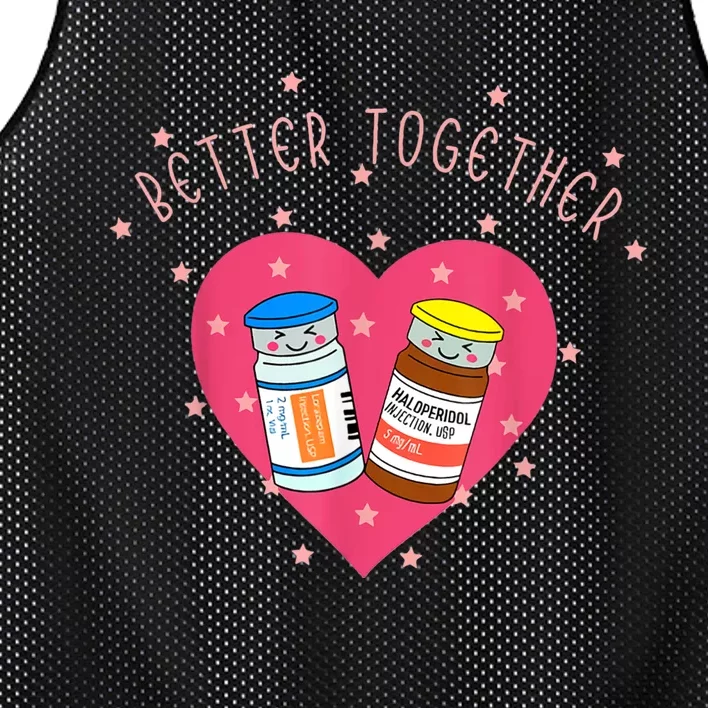 Better Together Haldol Ativan Funny ICU Nurse Valentines Mesh Reversible Basketball Jersey Tank