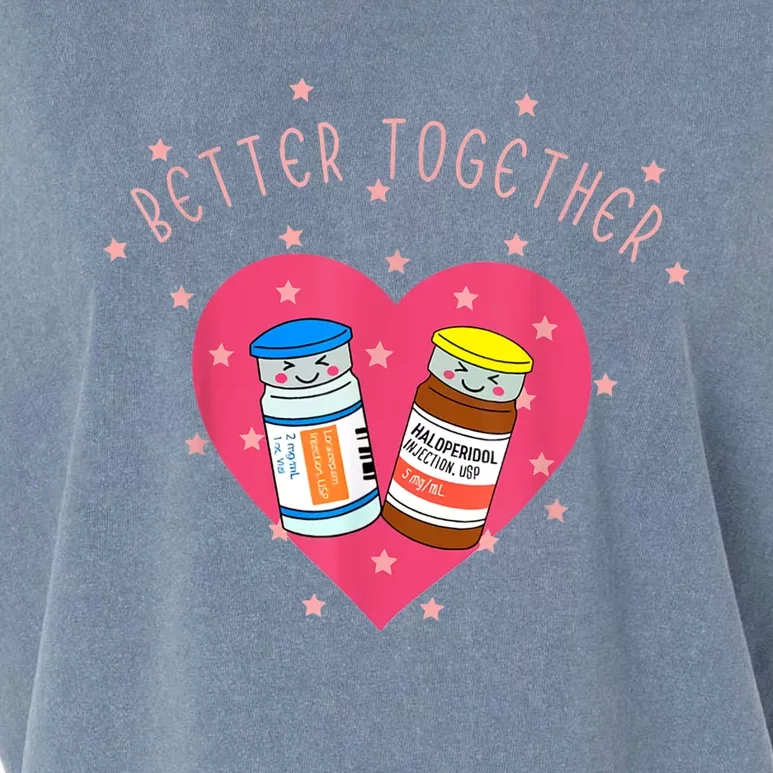 Better Together Haldol Ativan Funny ICU Nurse Valentines Garment-Dyed Women's Muscle Tee