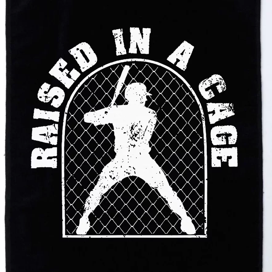 Baseball Training Homerun Batter Catcher Raised In A Cage Platinum Collection Golf Towel