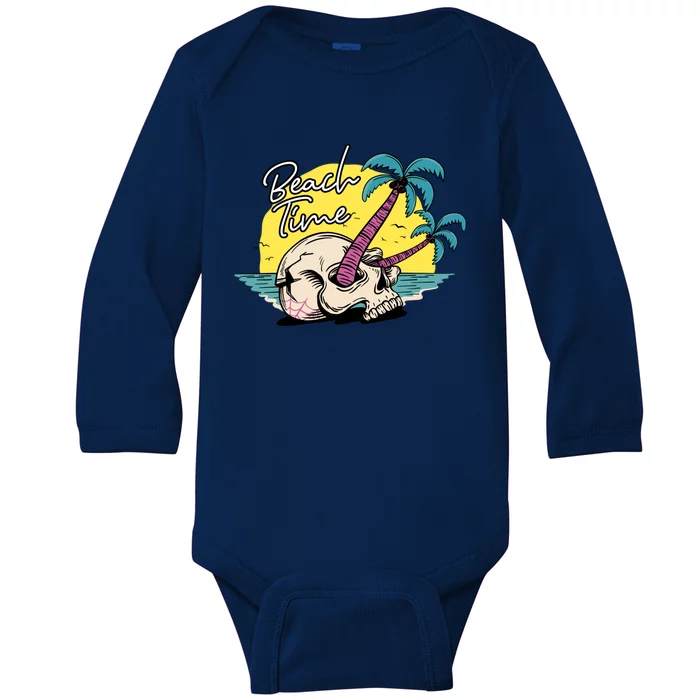 Beach Time Island Beach Funny Gift Baby Long Sleeve Bodysuit