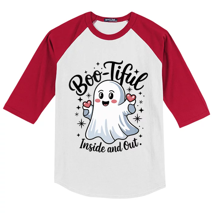 Boo Tiful Inside And Out – Cute Halloween Apparel Kids Colorblock Raglan Jersey