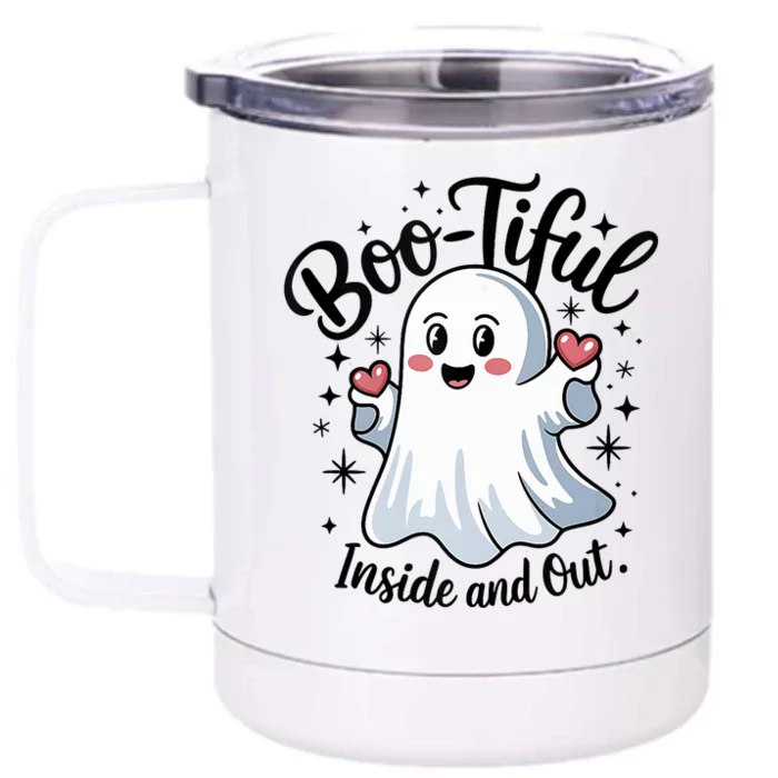 Boo Tiful Inside And Out – Cute Halloween Apparel Front & Back 12oz Stainless Steel Tumbler Cup