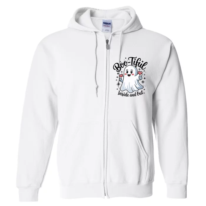 Boo Tiful Inside And Out – Cute Halloween Apparel Full Zip Hoodie