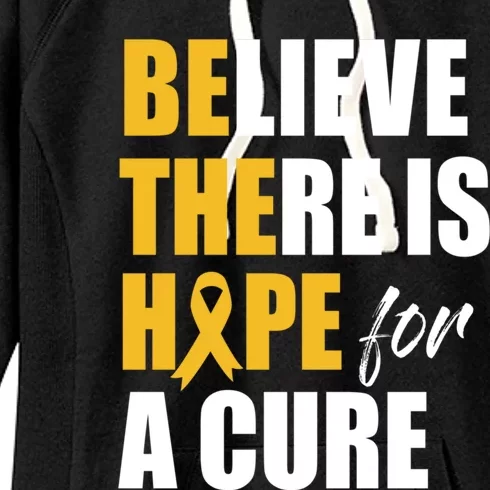 Believe There Is Hope Cure Hood Cancer Ribbon Cool Gift Women's Fleece Hoodie