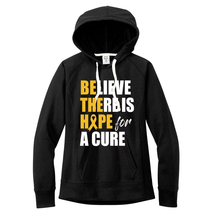 Believe There Is Hope Cure Hood Cancer Ribbon Cool Gift Women's Fleece Hoodie