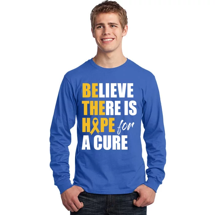 Believe There Is Hope Cure Hood Cancer Ribbon Cool Gift Tall Long Sleeve T-Shirt