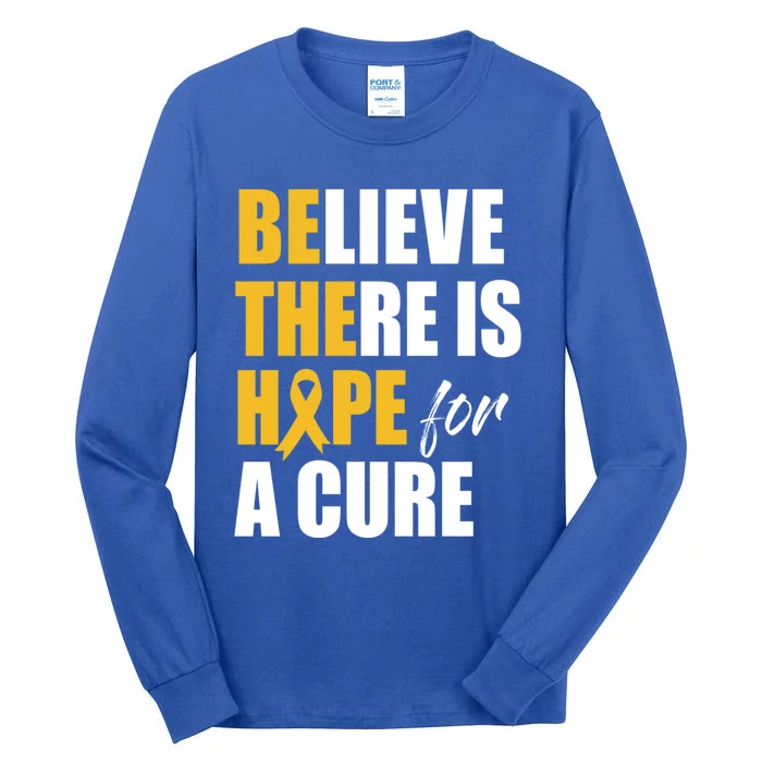 Believe There Is Hope Cure Hood Cancer Ribbon Cool Gift Tall Long Sleeve T-Shirt