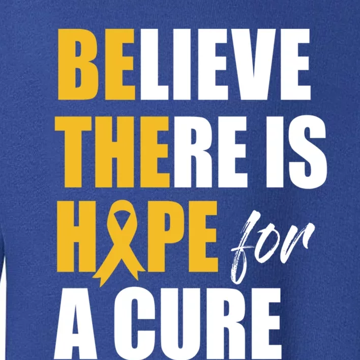 Believe There Is Hope Cure Hood Cancer Ribbon Cool Gift Toddler Sweatshirt