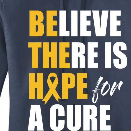 Believe There Is Hope Cure Hood Cancer Ribbon Cool Gift Women's Pullover Hoodie