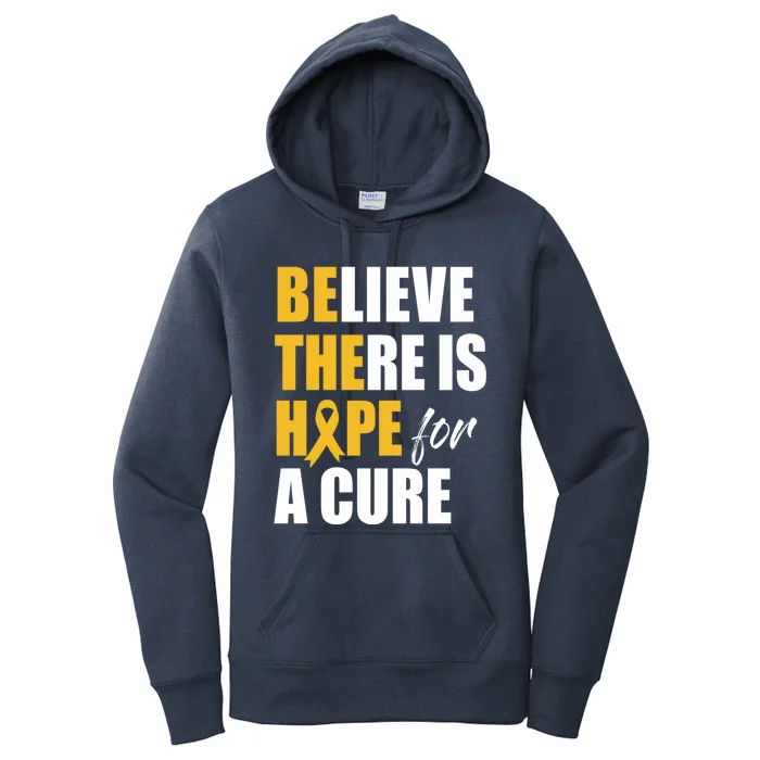 Believe There Is Hope Cure Hood Cancer Ribbon Cool Gift Women's Pullover Hoodie