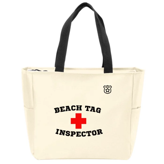 Beach Tag Inspector Zip Tote Bag