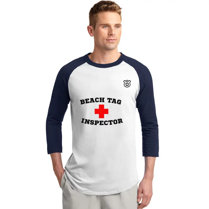 Beach Tag Inspector Baseball Sleeve Shirt