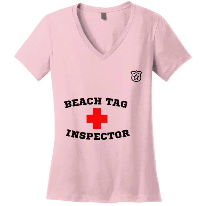 Beach Tag Inspector Women's V-Neck T-Shirt