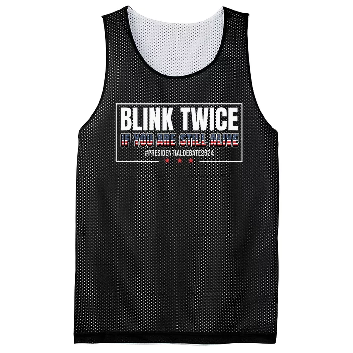 Blink Twice If You Are Still Alive Mesh Reversible Basketball Jersey Tank