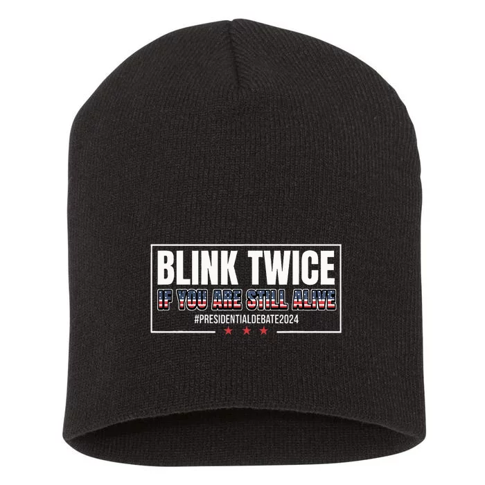 Blink Twice If You Are Still Alive Short Acrylic Beanie