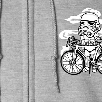 Bicycle Trooper Illustration Full Zip Hoodie