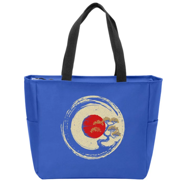 Bonsai Tree In Japanese Zen Buddhist Enso Circle Cool Gift Zip Tote Bag