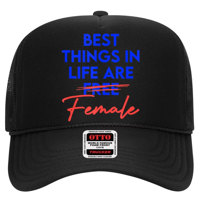 Best Things In Life Are Female Women's International Day RBG High Crown Mesh Trucker Hat