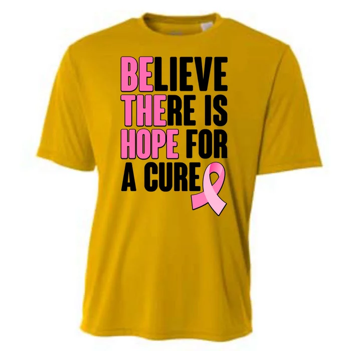 Believe There Is Hope For A Cure Be The Hope Breast Cancer Awareness Cooling Performance Crew T-Shirt