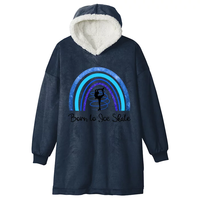 Born To Ice Skate / Figure Skater Athlete Skating Rainbow Hooded Wearable Blanket