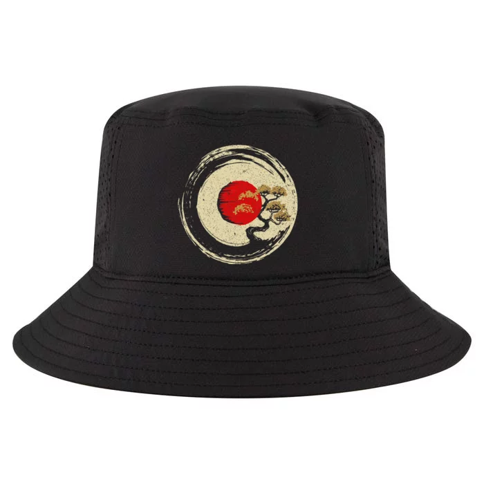 Bonsai Tree In Japanese Zen Buddhist Enso Circle Cool Comfort Performance Bucket Hat