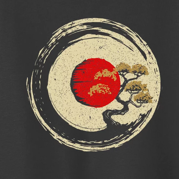 Bonsai Tree In Japanese Zen Buddhist Enso Circle Toddler T-Shirt