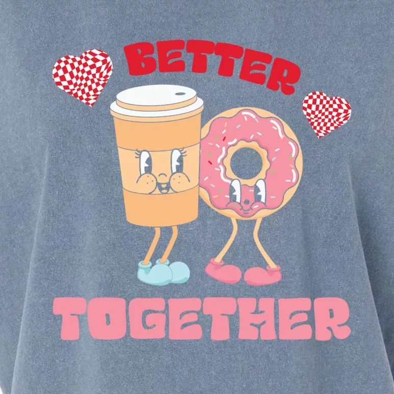 Better Together Iced Coffee Donut Couple Valentines Day Gift Garment-Dyed Women's Muscle Tee