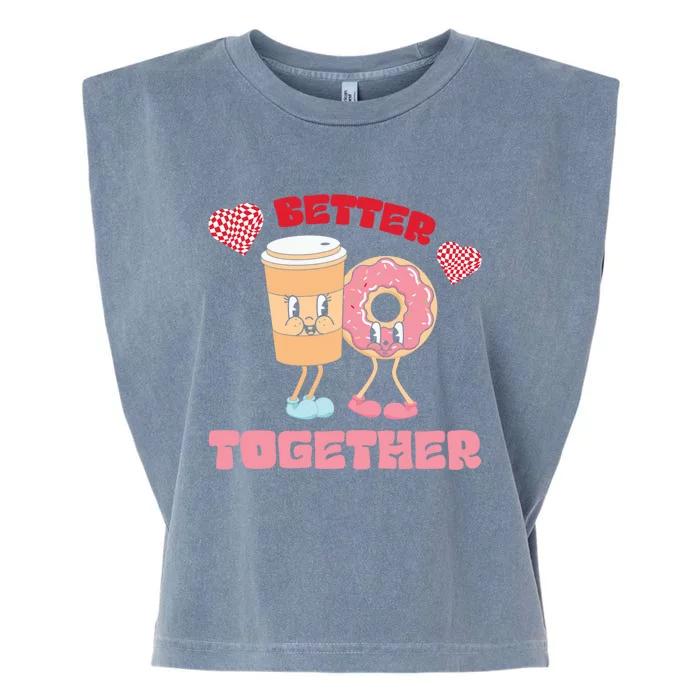 Better Together Iced Coffee Donut Couple Valentines Day Gift Garment-Dyed Women's Muscle Tee