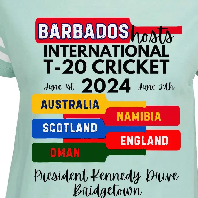 Barbados T20 International Cricket 2024 Enza Ladies Jersey Football T-Shirt