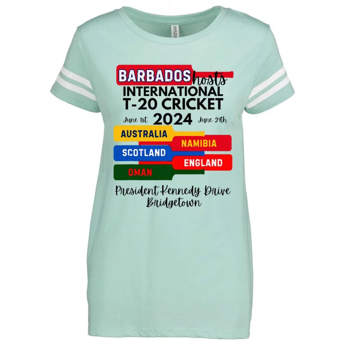 Barbados T20 International Cricket 2024 Enza Ladies Jersey Football T-Shirt