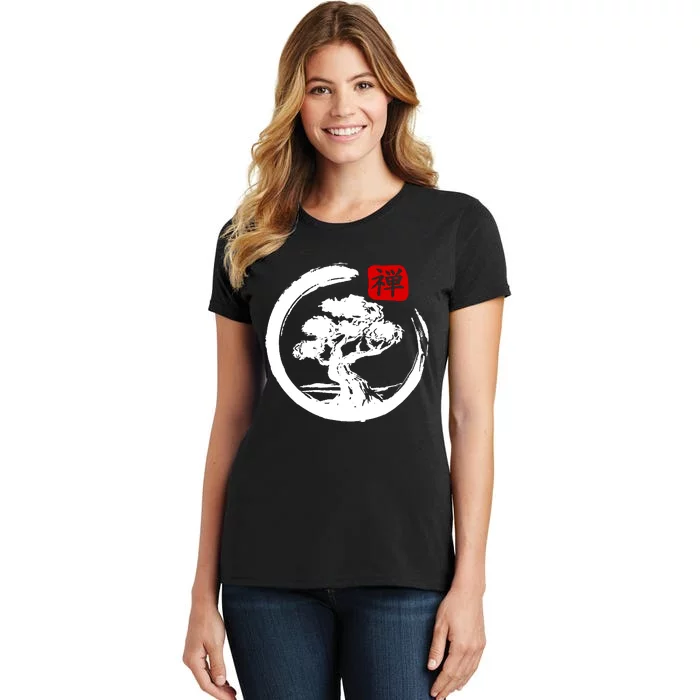 Bonsai Tree Japanese Calligraphy Bonsai Women's T-Shirt