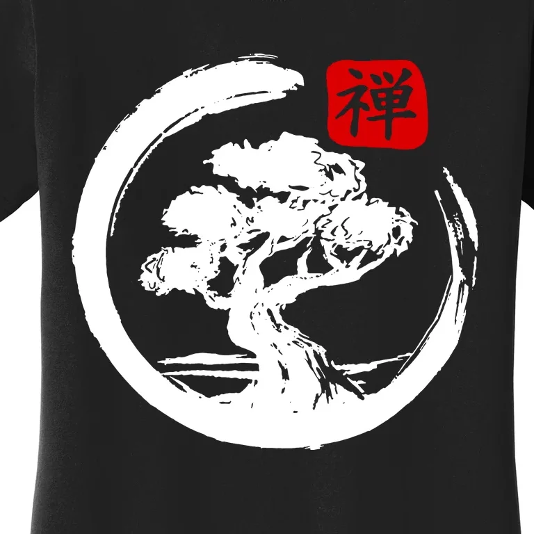 Bonsai Tree Japanese Calligraphy Bonsai Women's T-Shirt