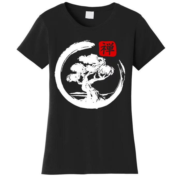 Bonsai Tree Japanese Calligraphy Bonsai Women's T-Shirt