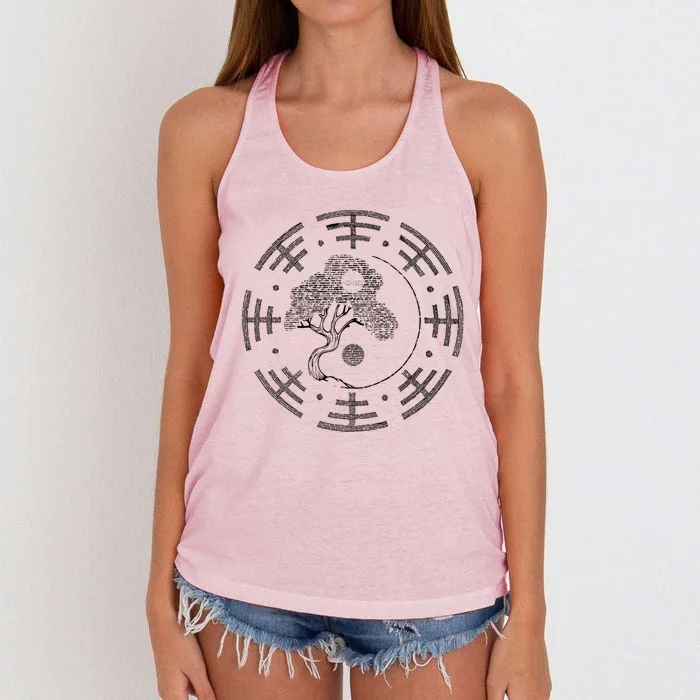 Bonsai Tree Japan Buddha Zen Meditation Yoga Gift Women's Knotted Racerback Tank