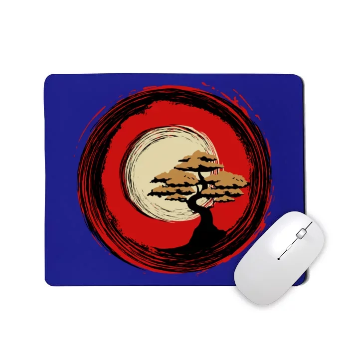 Bonsai Tree Japanese Chinese Zen Enso Circle Buddhist Yoga Funny Gift Mousepad