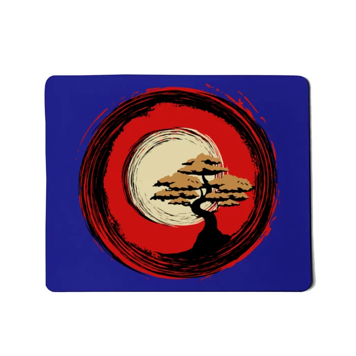 Bonsai Tree Japanese Chinese Zen Enso Circle Buddhist Yoga Funny Gift Mousepad