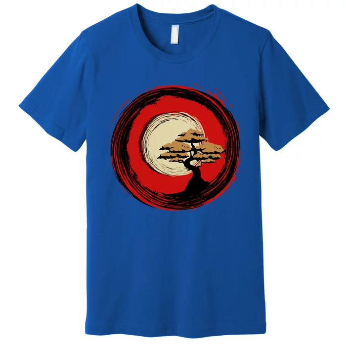 Bonsai Tree Japanese Chinese Zen Enso Circle Buddhist Yoga Funny Gift Premium T-Shirt