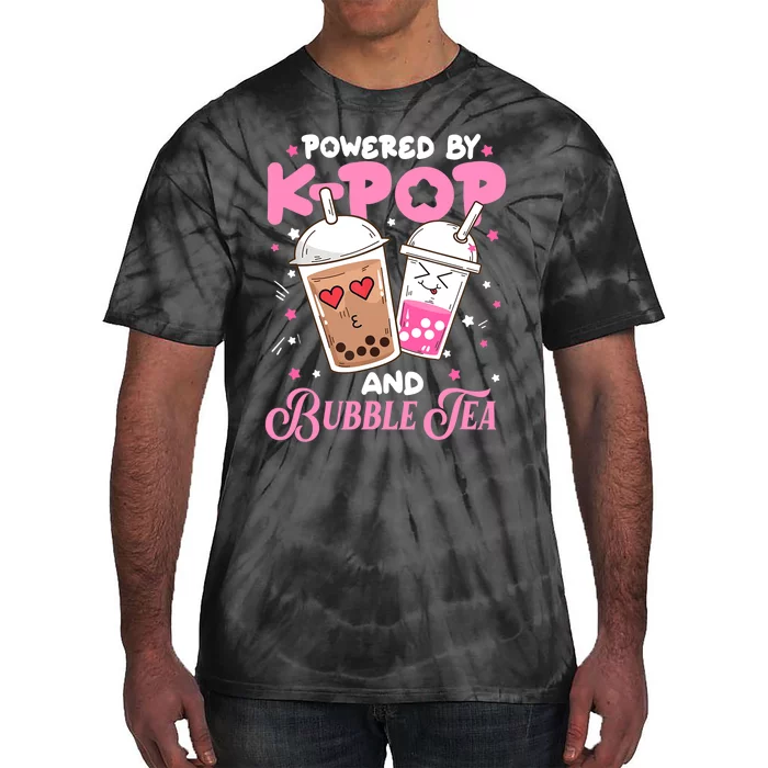 Boba Tea Kawaii Anime Girls Powered By Kpop And Bubble Tea Tie-Dye T-Shirt