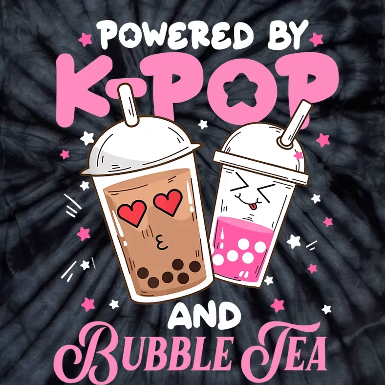 Boba Tea Kawaii Anime Girls Powered By Kpop And Bubble Tea Tie-Dye T-Shirt